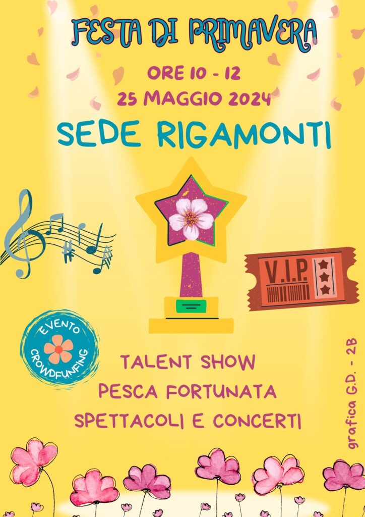 Invito Festa di Primavera presso la sede Rigamonti il 25 maggio 2024, dalle ore 10 alle ore 12